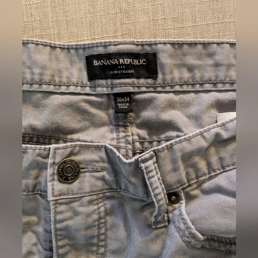Mens Banana Republic Chino Pants Slim Straight 36x34‎